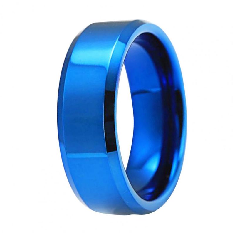 Vendita calda Uomo Argento Nero Acciaio Inossidabile Classico Colore Solido Metallo Bianco Matrimonio Fidanzamento Per Uomo Gioielli Anello Fascia_voghion.com