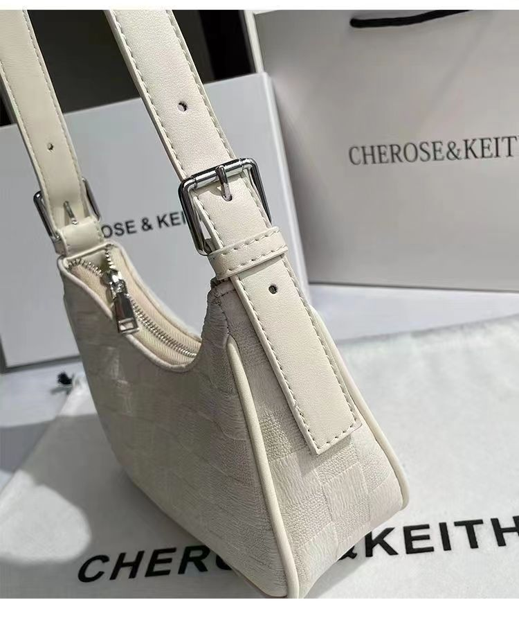 Borsa Crescent Wrap Crescent Crescent Crema piccola Borsa a tracolla Stick Feeling Avanzata per donna autunno e inverno_voghion.com
