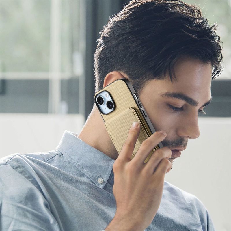 Custodia TechGlobe compatibile con iPhone 17 in similpelle, anti-magnetica, con porta carte RFID_voghion.com