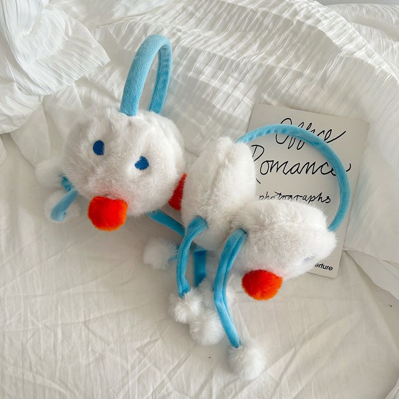 Cache-oreilles en peluche mignon bonhomme de neige pour le cyclisme automne-hiver des femmes, sacs chauds antigel, couvertures coupe-vent et résistantes au froid,_voghion.com