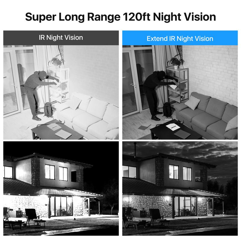 Câmera de segurança interna/externa de 5 MP com visão noturna, câmera CCTV à prova de intempéries, resolução de 2880 x 1620, corte infravermelho, IP66, áudio bidirecional_voghion.com