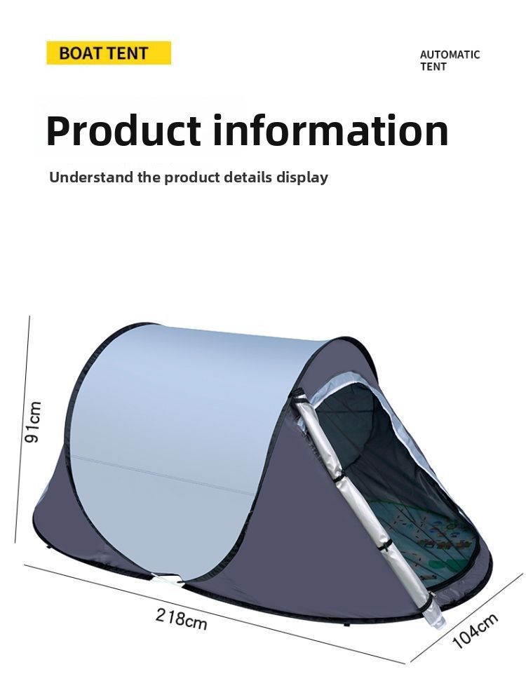 Toldo de viaje de apertura rápida, resistente al viento, portátil, plegable, para exteriores, playa, camping, protección solar, antimosquitos, sin instalación, plateado_voghion.com