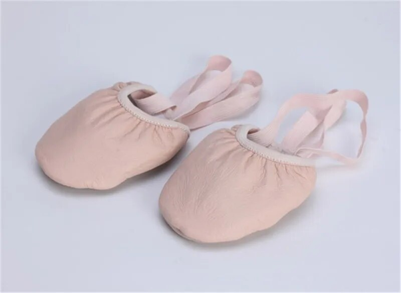 Großhandelsqualität Low MOQ Rosa Frauen Mädchen Leder Stretch Canvas Halb Rhythmische Gymnastikschuhe_voghion.com