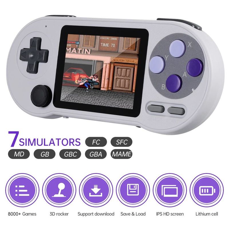 Console per videogiochi portatile SF2000 con schermo IPS da 3 pollici_voghion.com