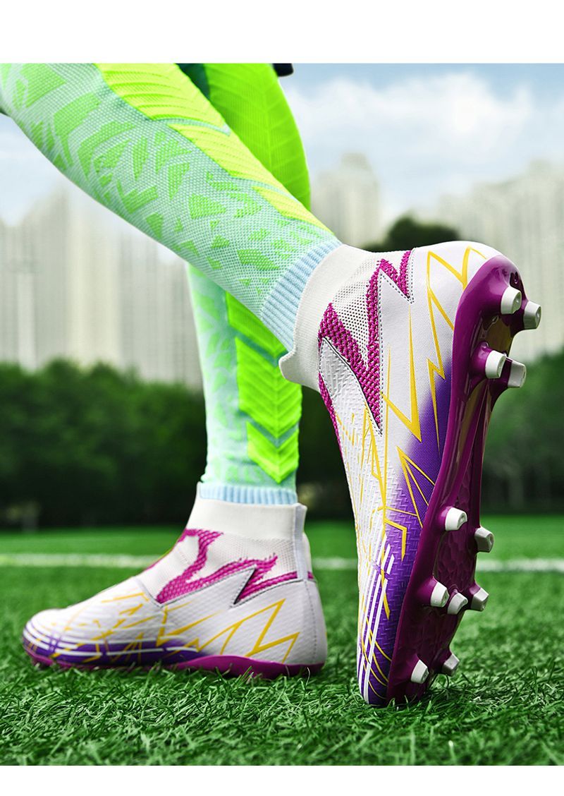Fodboldsko til mænd Topkvalitets fodboldstøvler Klamper Græs Højkvalitets Trend skridsikker høj ankel Komfortabel træning_voghion.com