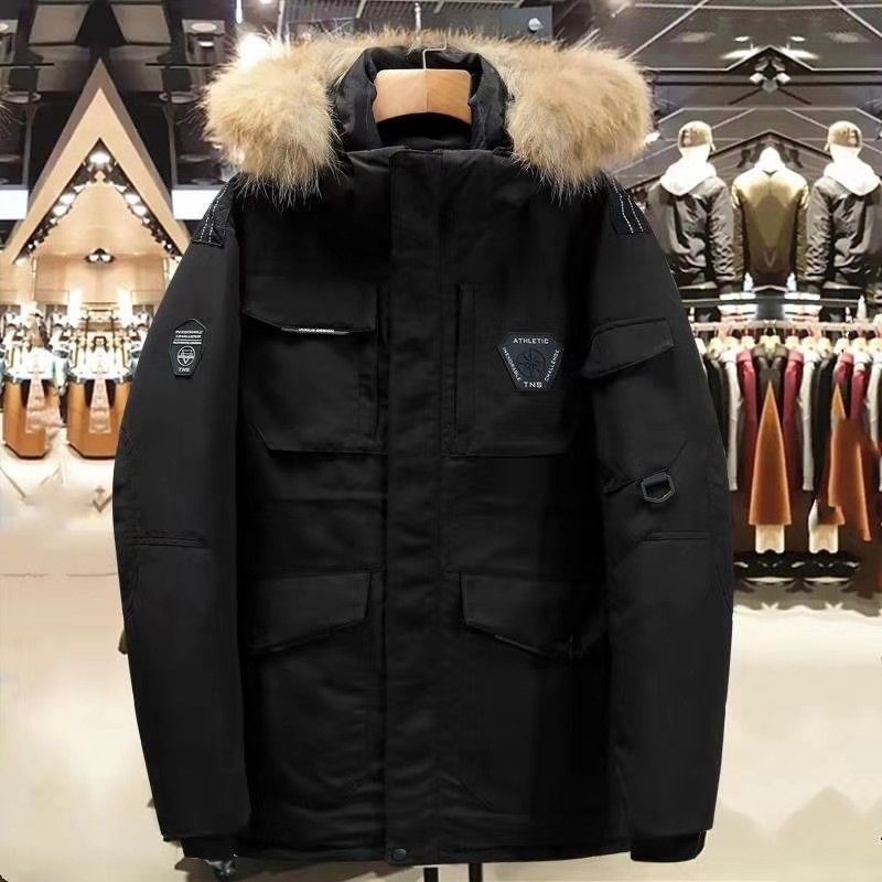 Ropa de hombre Chaqueta de algodón de seda para hombre Estilo coreano moda casual marca de moda parka suelta invierno pareja ropa de trabajo pato blanco Chaqueta de algodón de seda para hombre_voghion.com