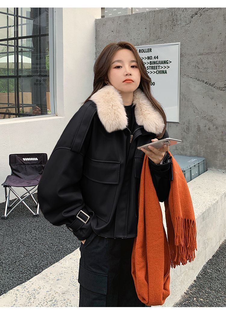 Cappotto invernale in pelliccia sintetica da donna con collo staccabile, piumino corto con ricamo 3D, caldo capospalla foderato in pile per taglie piccole_voghion.com