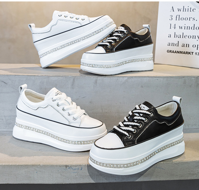 Chaussures simples à semelle épaisse pour femmes avec hauteur intérieure élevée en 2024, chaussures de planche polyvalentes de printemps, chaussures de sport à la mode et_voghion.com