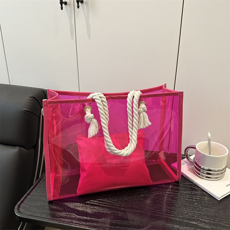 Borsa a tracolla monospalla leggera, semplice e casual, per donne, nuova estate 2025, trasparente, alla moda, per celebrità su Internet_voghion.com