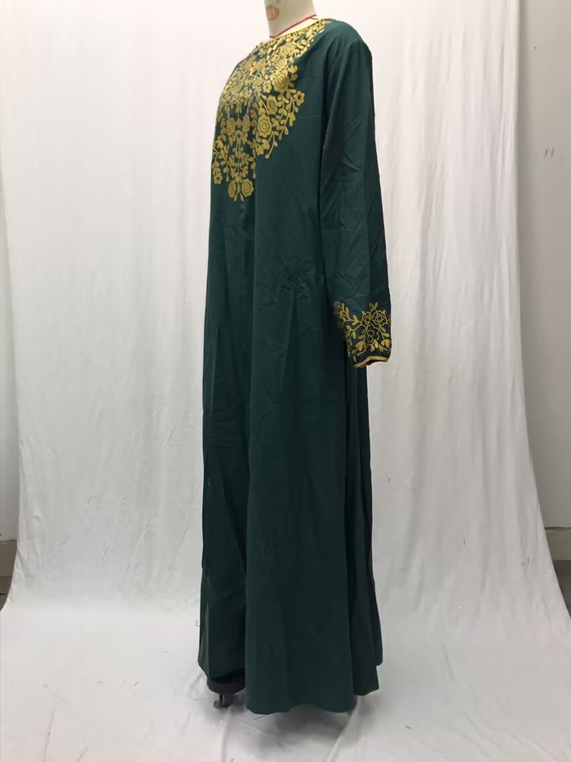Muslim Abaya Islamic Clothing For Women Dubai Kaftan Robe Dress Turkish Abaya Printed Robes Long Dress Elbise Traditional Cloth_voghion.com