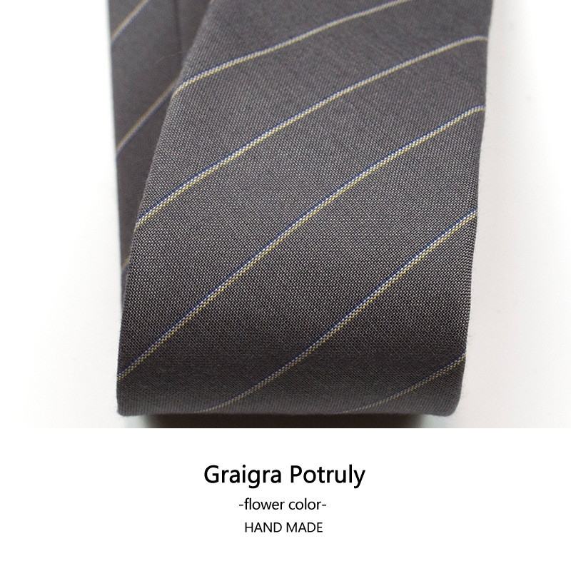 Houndstooth suit and tie solid color brown gray casual retro all-match beige plaid women's and men's tie_voghion.com