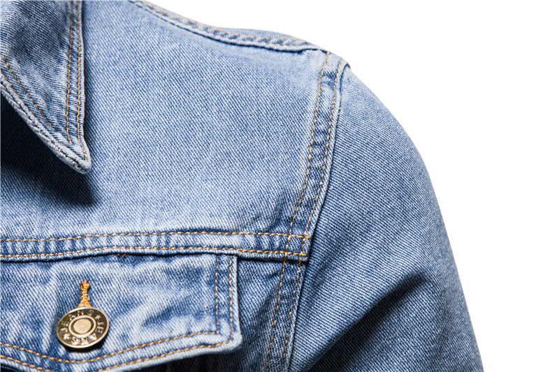 Herrkläder Jeansjacka Bomull casual slim-fit jacka herr jeansjacka herr_voghion.com