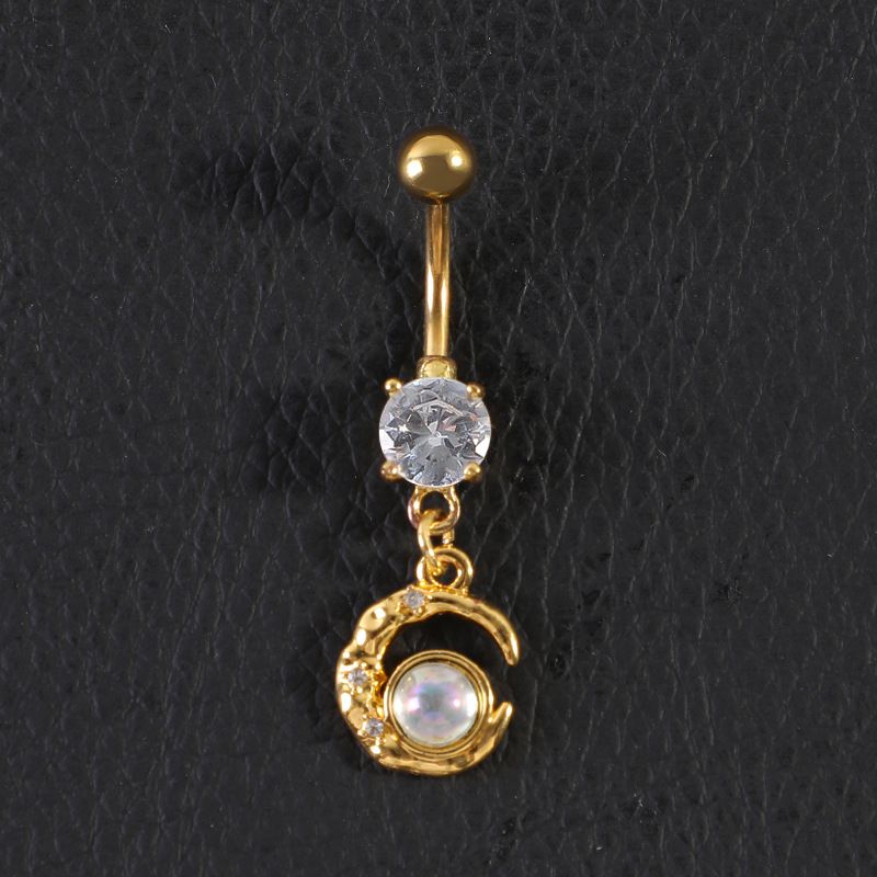 Piercing all'ombelico in acciaio inossidabile 14G con anello a forma di tartaruga, versione coreana europea e americana, con pianeta colorato placcato in oro_voghion.com