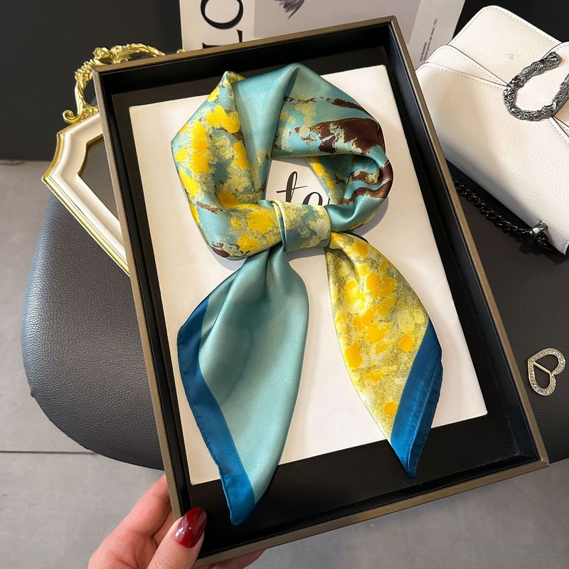 Nieuwe gestreepte simulatie zijden kleine minimalistische en modieuze professionele vierkante sjaal high-end matching_voghion.com