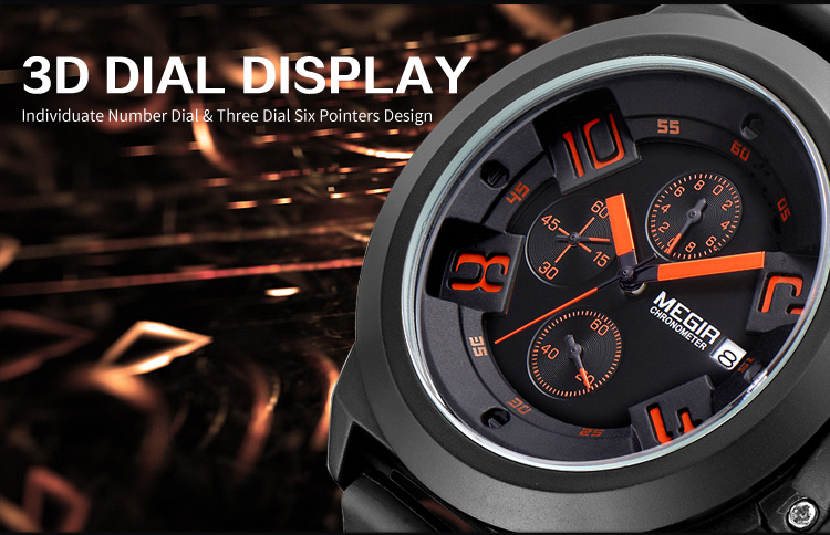 Black Silicone Quartz Luxury Sport Military Wrist es Men Waterproof Clock Chronograph Large Dial e_voghion.com