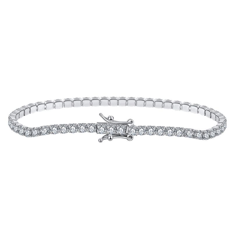 Moderne stijl effen kleur sterg zilver inlay zirkoon tennisarmband_voghion.com