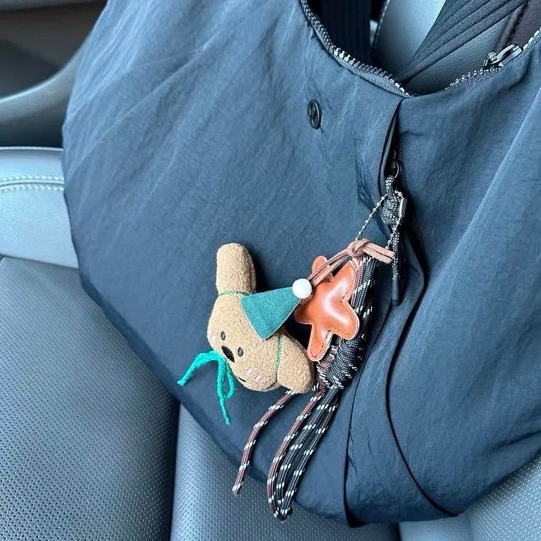 Miu Series Plush Bear Pendant Cartoon Doll Bag Charm Car Keychain High-End Coffee Color Backpack Decoration_voghion.com