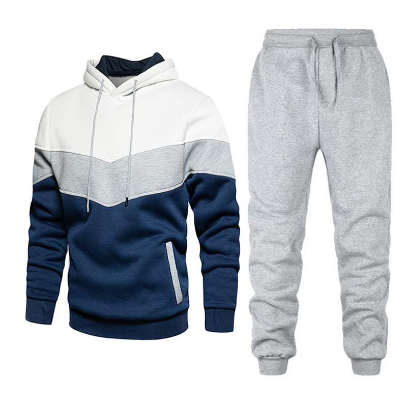 New splicing men's and women's leisure solid color splicing Sportswear running outdoor fashion two-piece set_voghion.com
