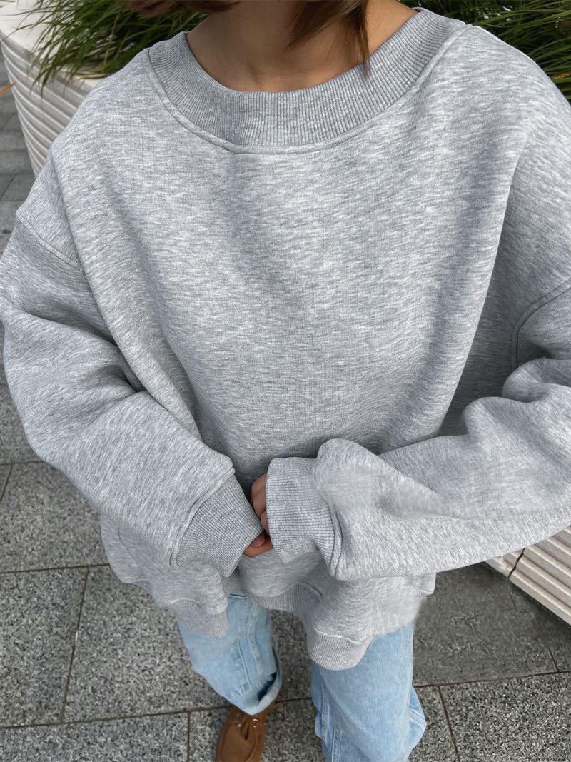 Robe femme col rond sweat à capuche ample femme_voghion.com