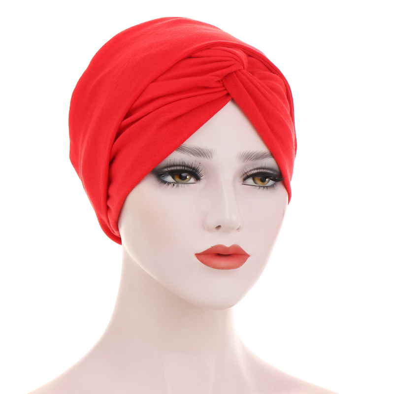 Forehead Cross Candy Color Base Variety Long Tail Indian Hat Turban Hat Chemotherapy Hood_voghion.com