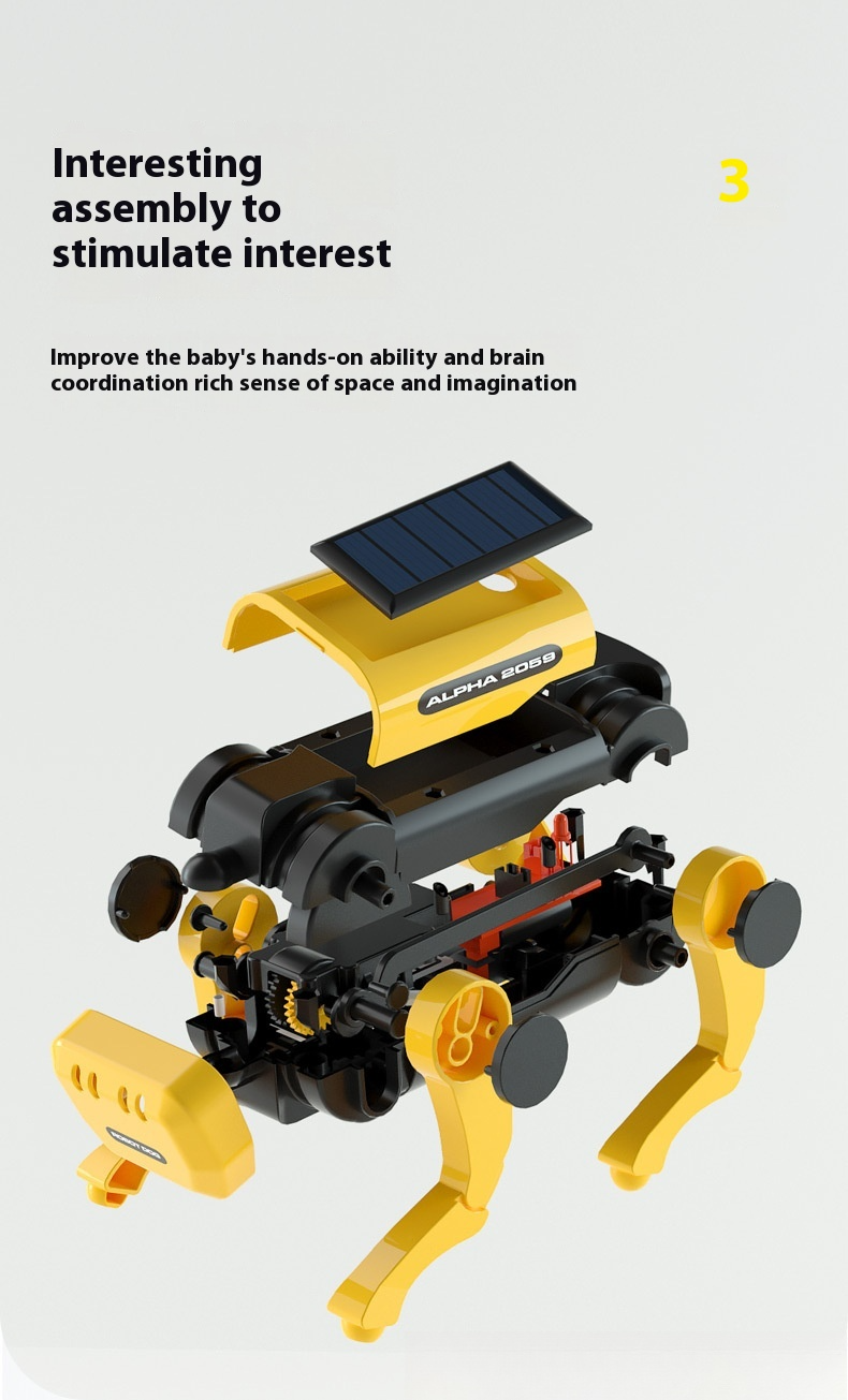 Sie können Dampf in der Sonne laufen - Solarelektrischer Roboterhund, zusammenbaubares Spielzeug für Jungen, pädagogischer RoboterJavascript:_voghion.com