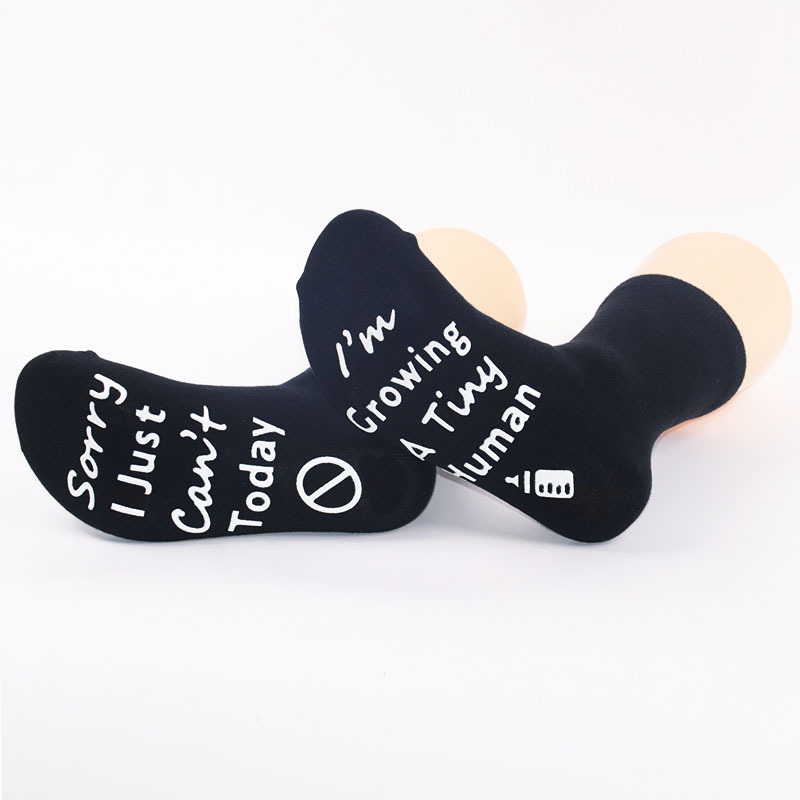 Désolé, je ne peux tout simplement pas. Chaussettes adhésives antidérapantes avec lettres anglaises amusantes pour petits humains_voghion.com