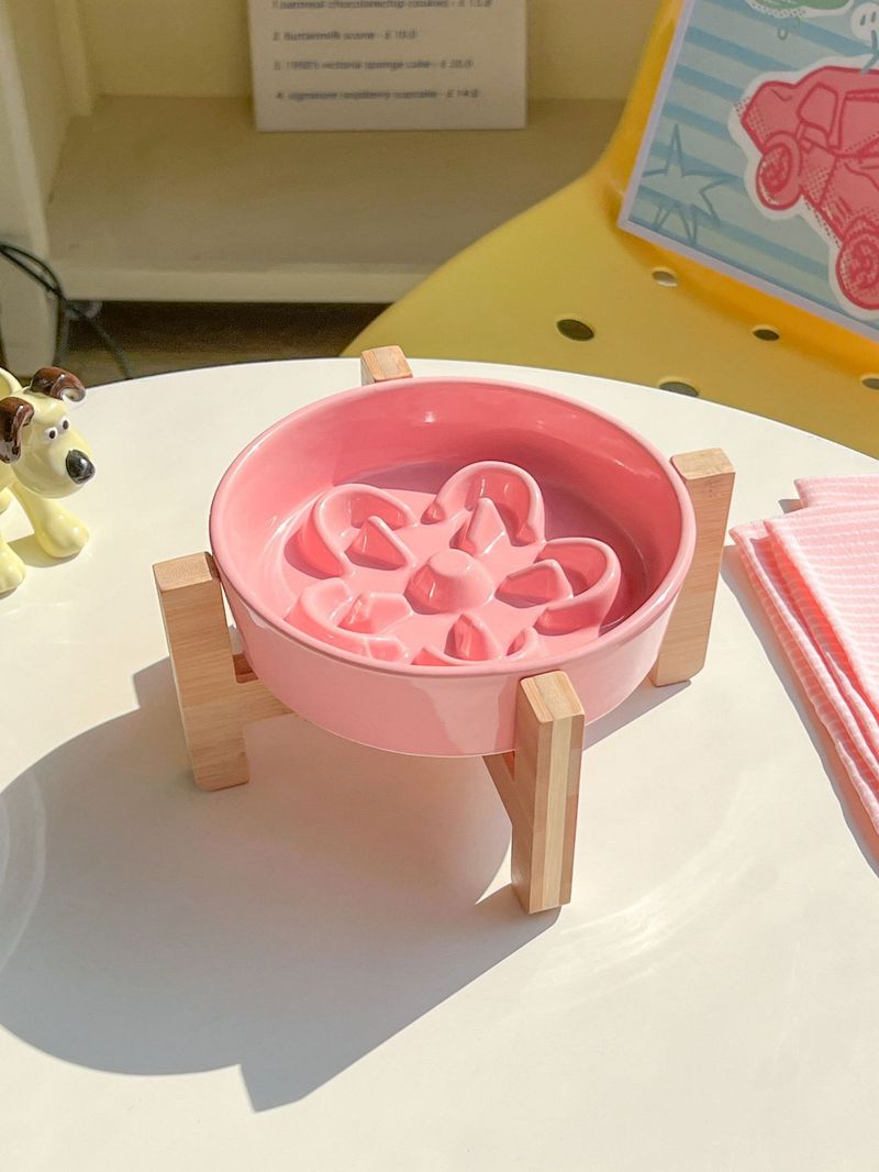 Koreanischer Keramik-Futternapf mit Blumenmuster, Anti-Erstickungsgefahr für Hunde und Katzen (verhindert Schwarzkinn)_voghion.com