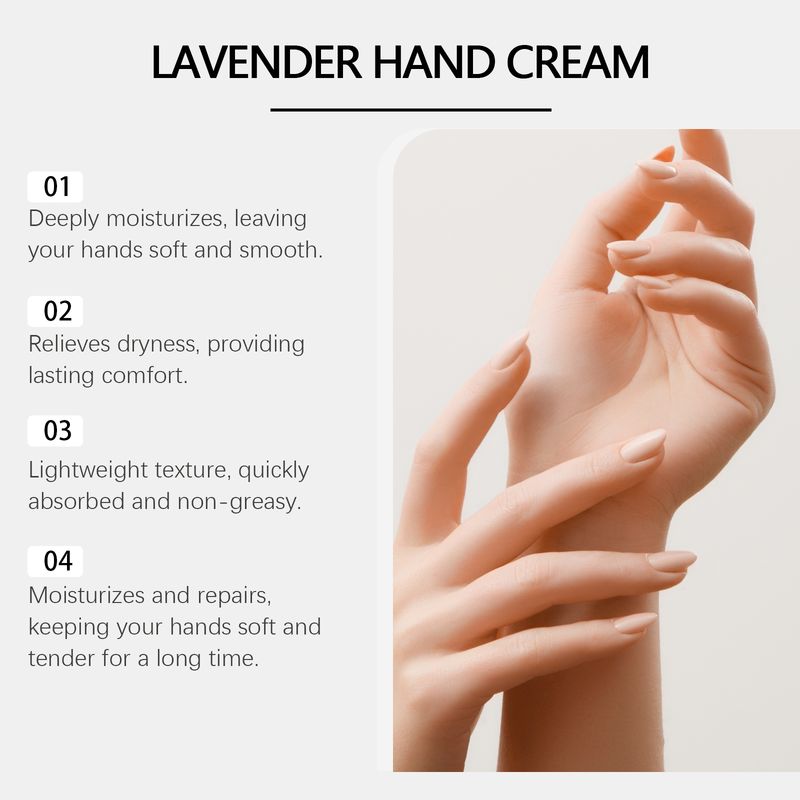 Viareline Lavender Moisturizing Hand Cream Moisturizing And Moisturizing Care For Hand Skin Anti-Dryness Hand Cream_voghion.com