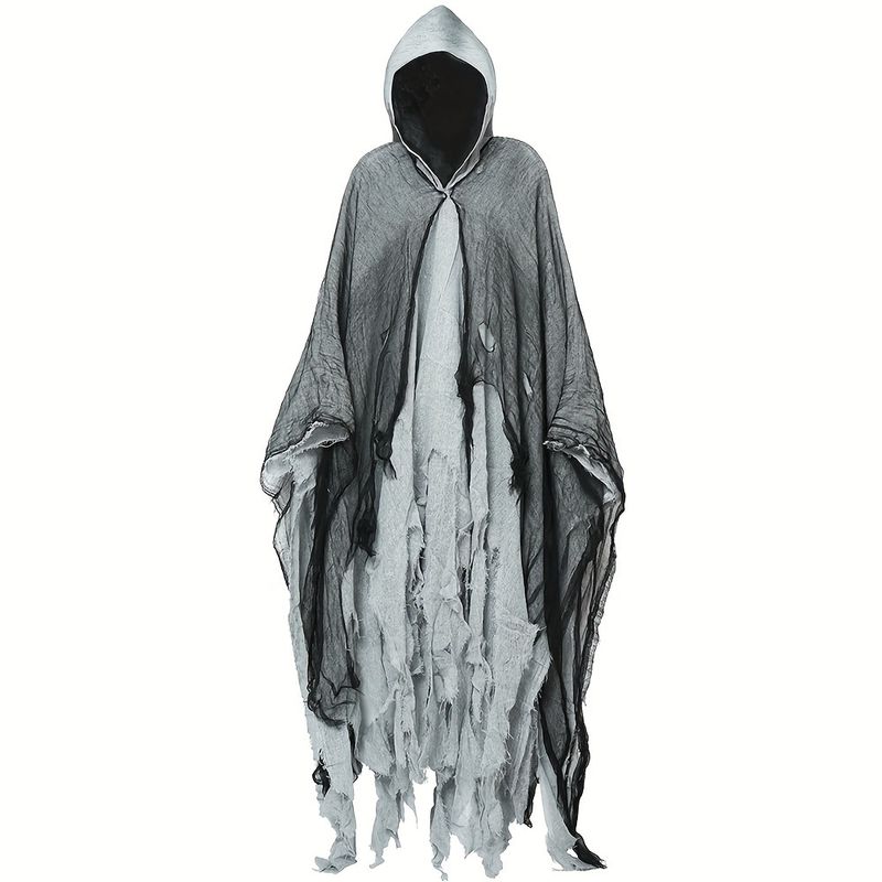 1pc Spooky Halloween Costume Cloak - Skeleton, Ghost, Zombie Themed Outfit with Mask and Accessories - Chamber of Secrets, and Haunted House Parties_voghion.com