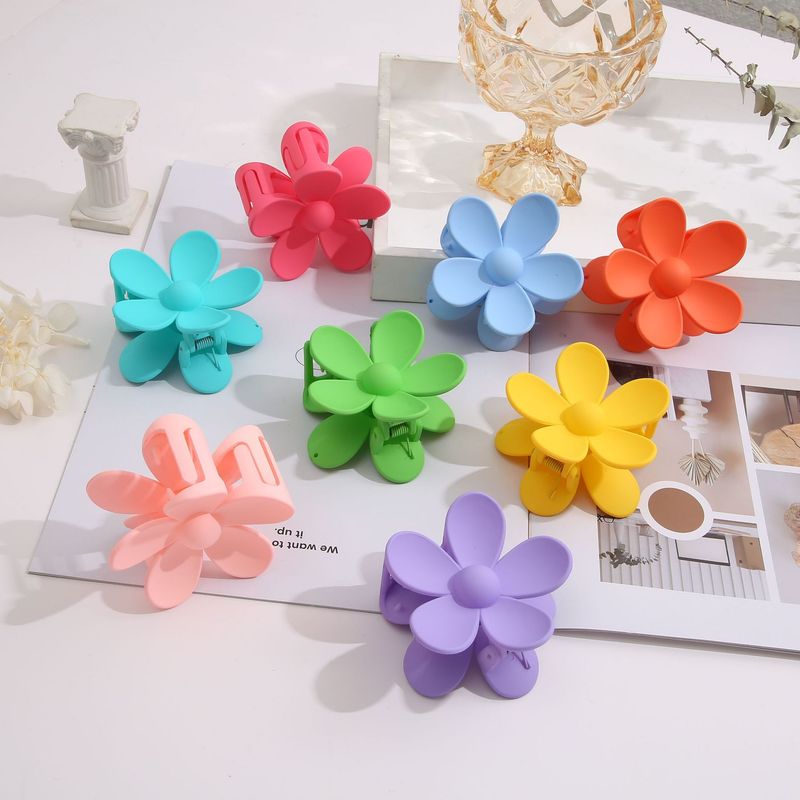 Bērnu apģērbs Konfekšu krāsas matu sprādzes Lielu ziedu matu sprādzes Haizivs matu sprādzes Vannas matu sprādzes Piecu ziedlapu matu sprādzes galvas aizmugurei_voghion.com