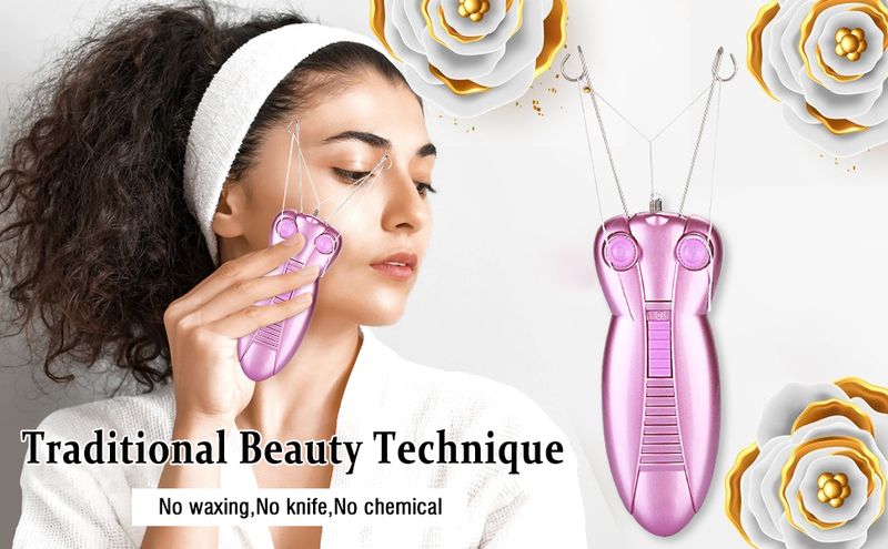 WAYCOM Electric Women's Beauty Device, Thread Shaver, Massager, Exquisite Facial Pulling Equipment for Hair Removal -_voghion.com