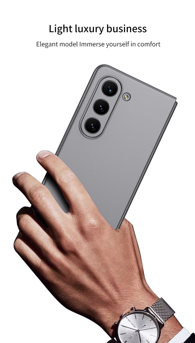 For Samsung Galaxy Z Fold 5 Luxury Business Smooth Elegant Anti Drop Phone Case Cover_voghion.com