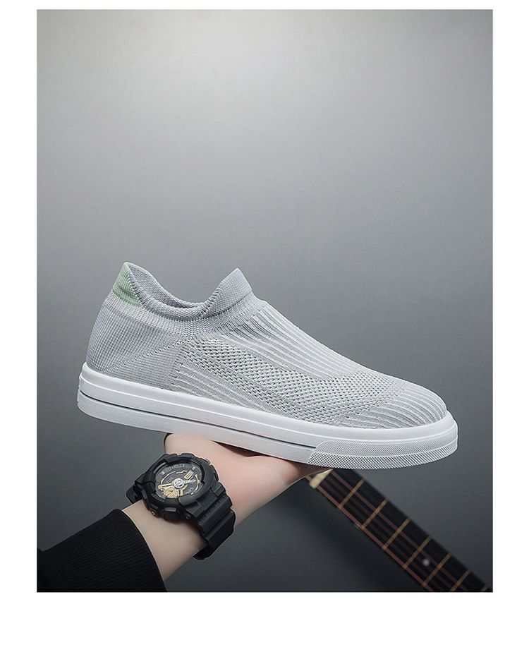 Letnie nowe oddychające skarpetki, męskie koreańskie uniwersalne płaskie buty sportowe z siateczki tkanej, codzienne buty do chodzenia po desce_voghion.com