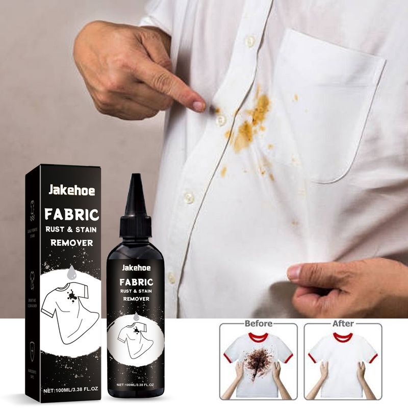 Jakehoe Fabric Rust & Stain Remover, Clothing Stain Yellow Edge Cleaning And Color Protection Multi-Effect Cleaning Agent_voghion.com