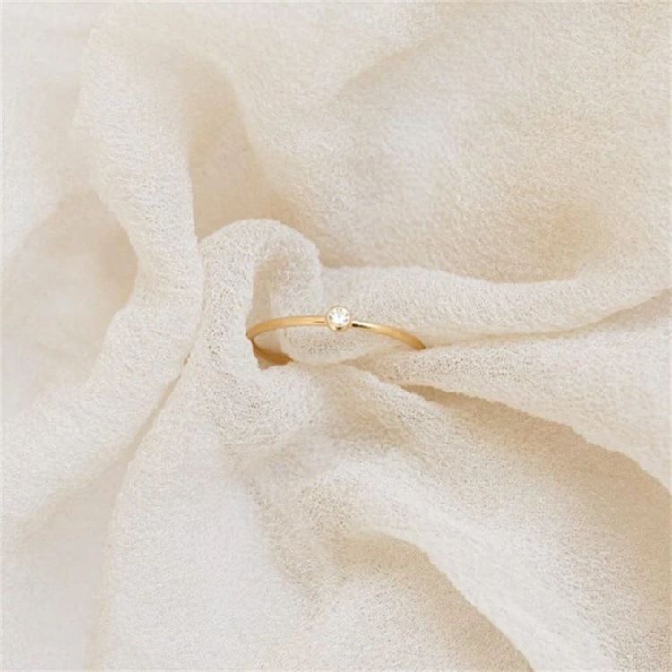 Bague en acier inoxydable pour femme, bijou simple, rond, diamant, coupe, niche, diamant, zircon_voghion.com