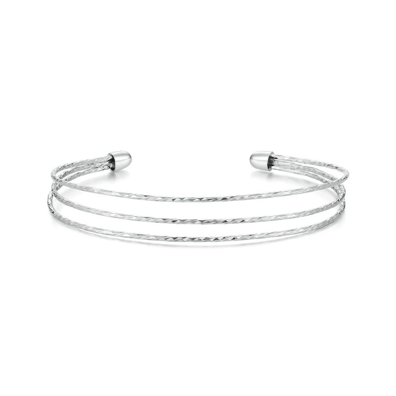 Minimalist Multi-layer Bangle , 925 Sterling Silver Bracelet For Women_voghion.com