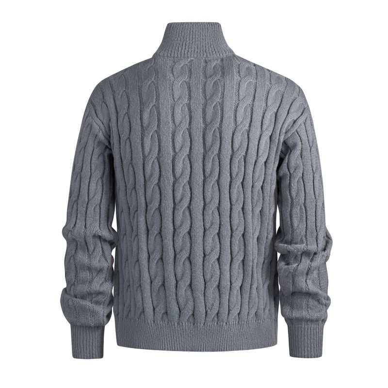 Men's Half-Zip High Collar Sweater – Business Casual Knit For Autumn & Winter Men's Clothing_voghion.com