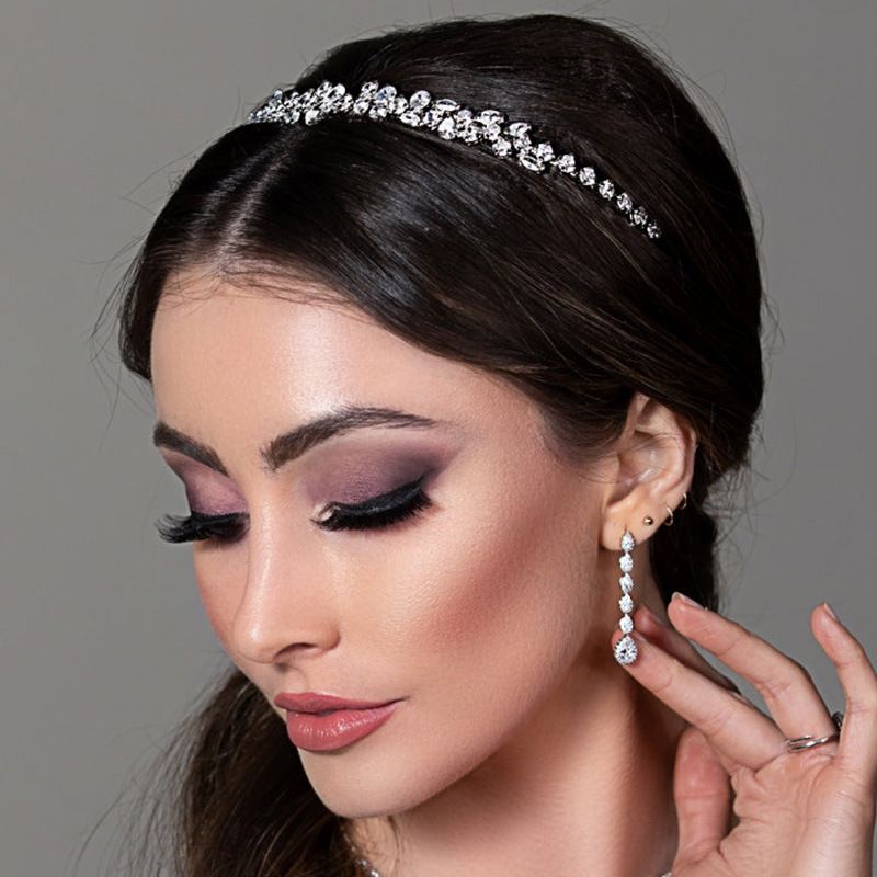 moda lusso zircone cerchietto temperamento vestito semplice pieno di diamanti accessori per capelli da sposa cerchietto femminile_voghion.com