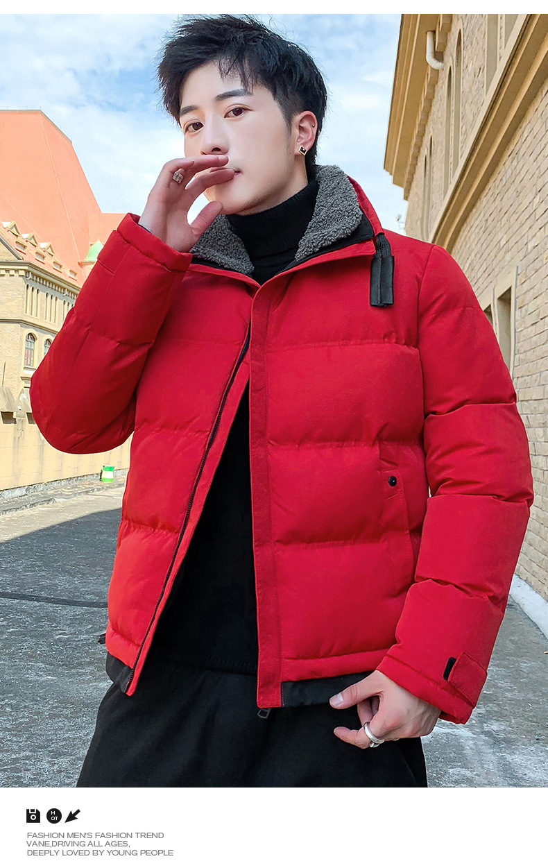 Cappotto in cotone per abbigliamento da uomo, cappotto in cotone ispessito, tendenza della moda, versatile cappotto in cotone ricamato con colletto rialzato, taglie forti_voghion.com