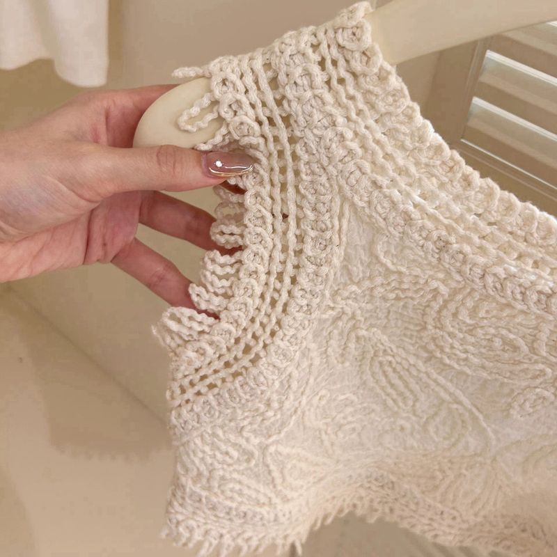 Ropa para niños Traje de diseño retro para niñas Chaleco corto con borlas de crochet de verano Top de jeans de pierna ancha Traje de dos piezas de moda_voghion.com