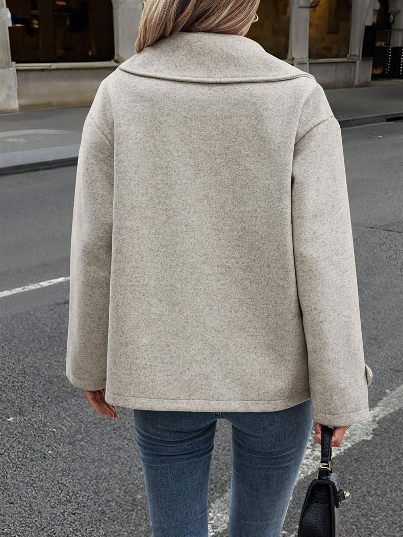 "Oversized Wool-Like Blazer – Double-Breasted Casual Jacket (Light Gray, S-XXL)"_voghion.com