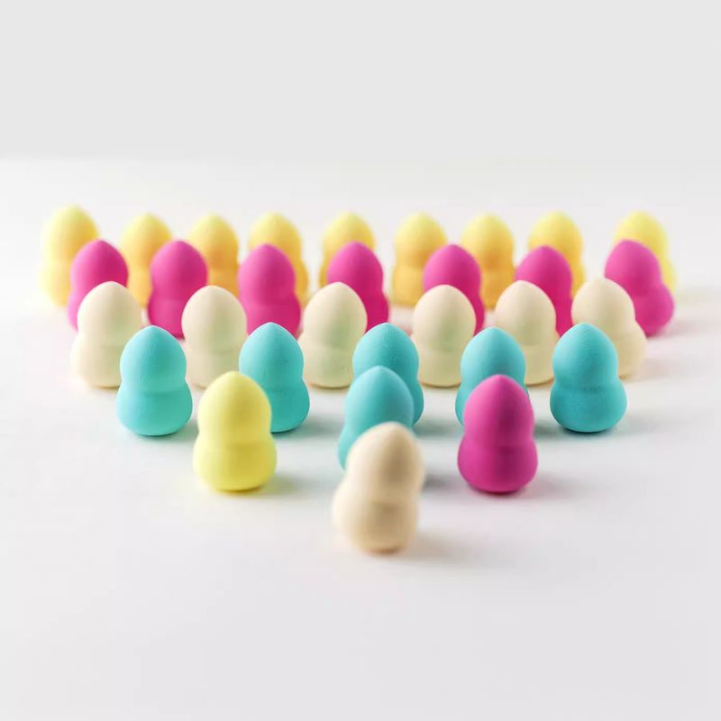 Small Beauty Mini-Puder, nicht absorbierend, doppelt verwendbar, abgewinkelter Schnitt, Tropfen, in Wasser einweichen, vergrößert, latexfreier Make-up-Schwamm_voghion.com