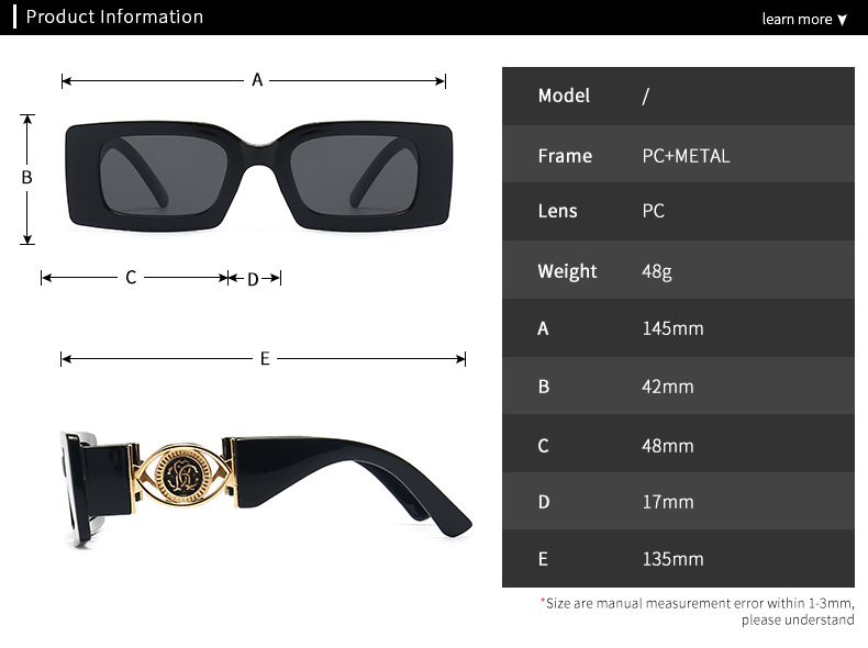 New Rectangle Sunglasses Women Men 2022 Vintage Fashion Square Female  Designer Black Sun glasses Male UV400 Eyewear_voghion.com