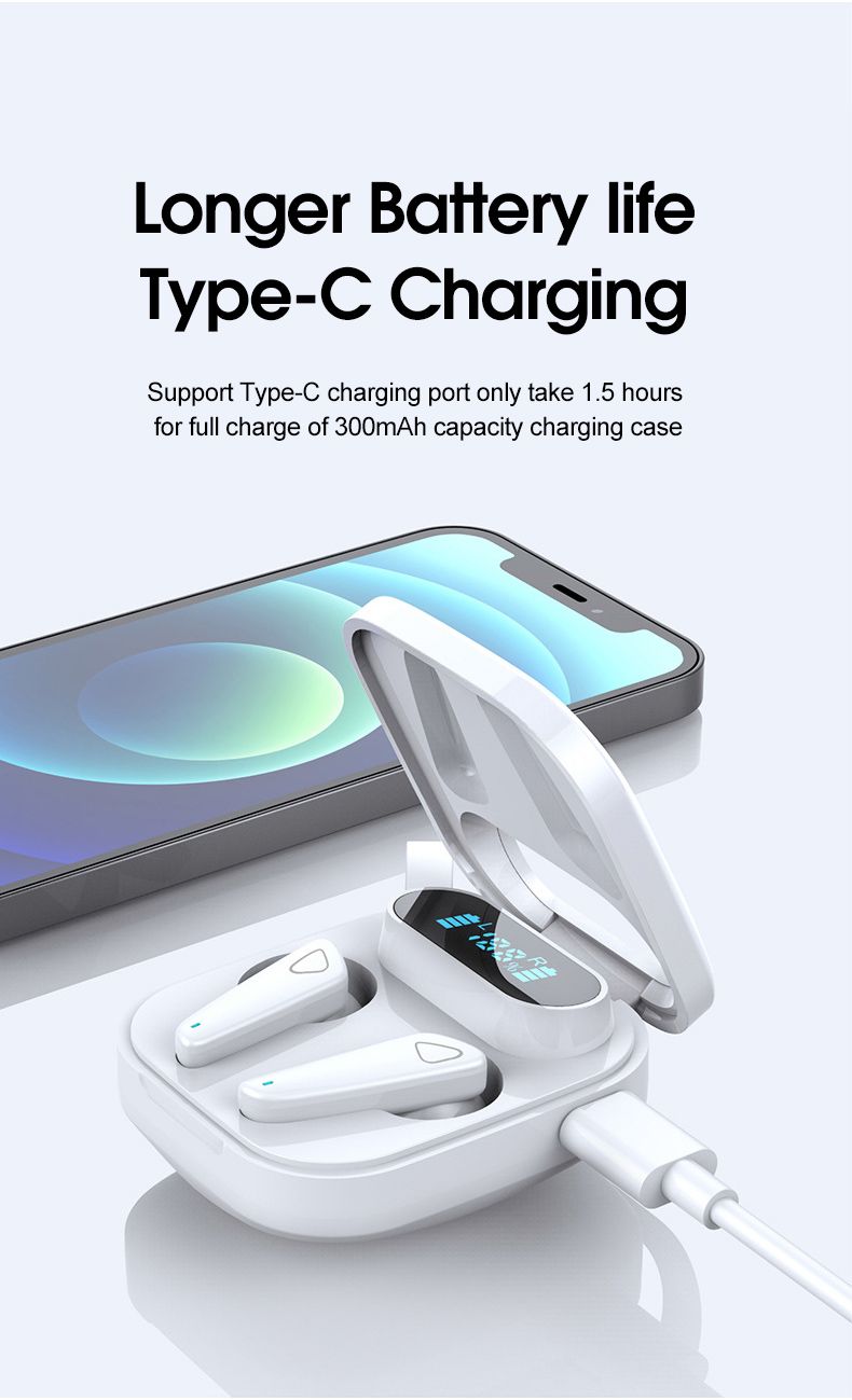 Music Festival 2022 New S22 sports earphone Music Headset Touch control LED Display TWS Earphones true wireless Earbuds_voghion.com