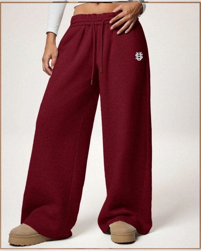 Pantaloni da jogging unisex in stile americano con fodera in pile ricamato – Pantaloni invernali oversize a gamba larga (XS-XL)_voghion.com