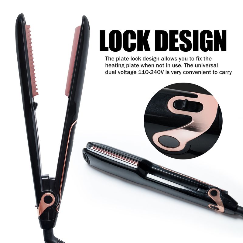 Piastra lisciante per capelli 2 in 1, display LCD per uso domestico, rullo lisciante per capelli, modello multifunzionale, vendita calda_voghion.com