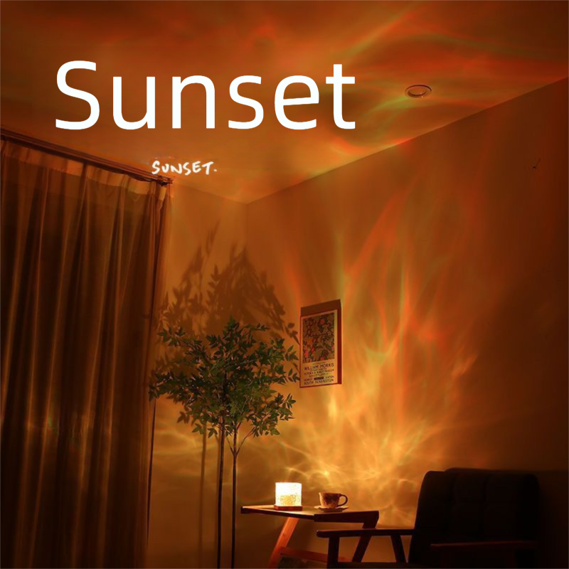Atmosfer İnternet Ünlü Romantik Dalgalı Projeksiyon Odası Yatak Odası Dinamik Gece Su Desenli Işık Ev Kullanımı_voghion.com