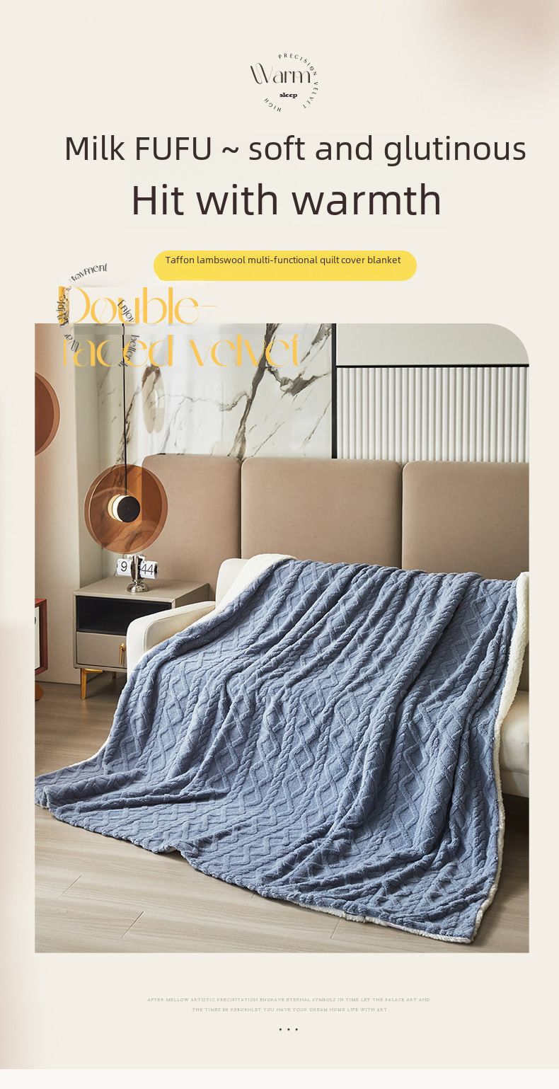 Double-layer thickened Tower velvet blanket lambswool sofa blanket office nap air conditioning children's blanket quilt cover_voghion.com