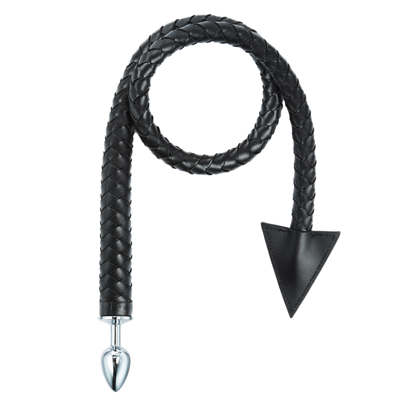 Black Sex Products PU Horsewhip Triangle Leather Whip Anal Plug Toy Flirting Sm Alternative Multi-purpose Whip_voghion.com