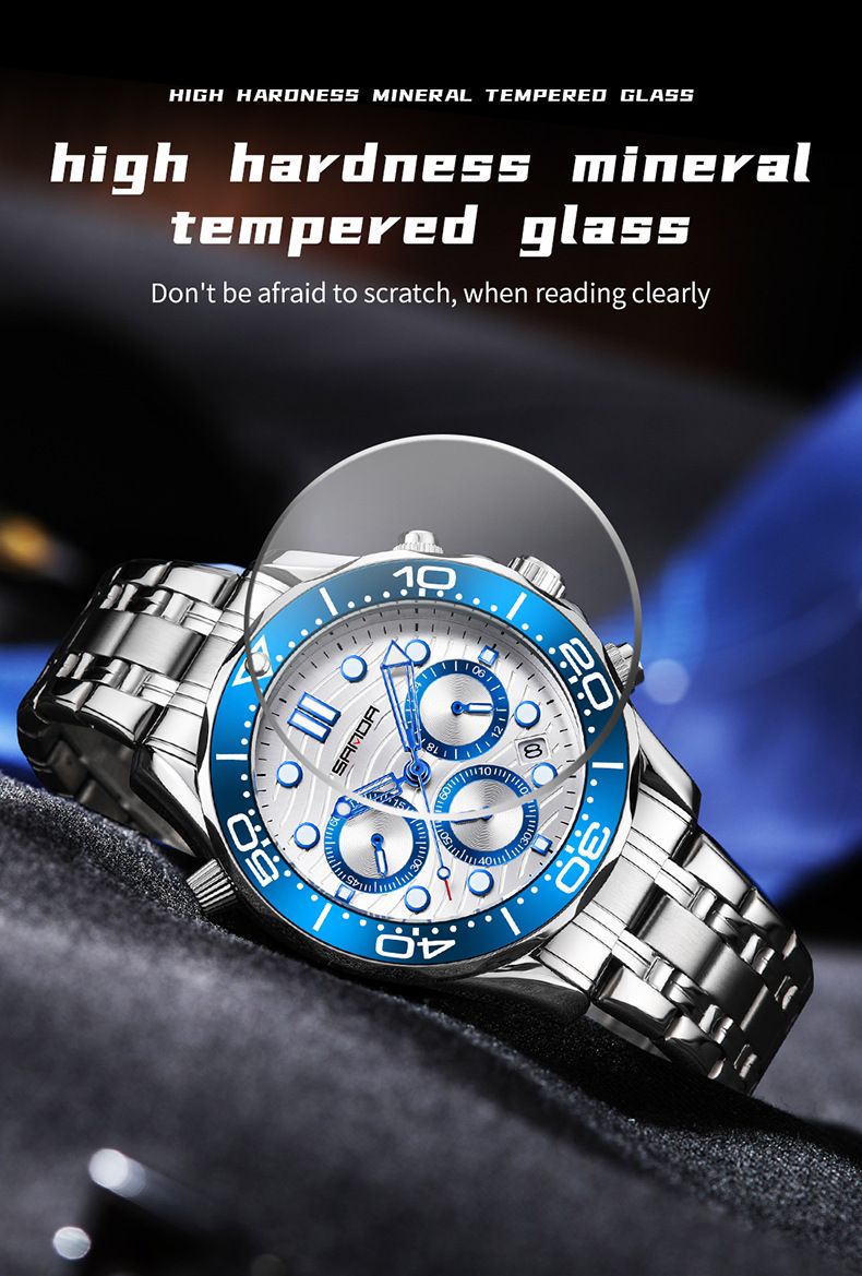 Men's Stainless Steel Quartz Watch With Date Display, Luminous Hands, And 30M Water Resistance - Fashionable Round Dial Wristwatch Waterproof_voghion.com